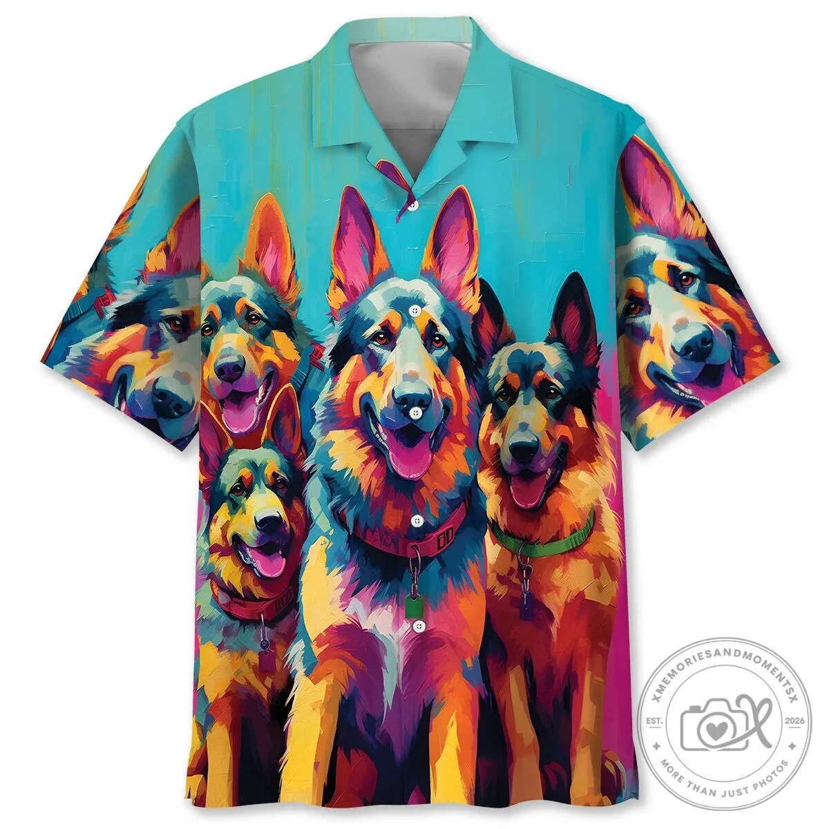 Vibrant German Shepherd Dog Art Print Hawaiian Shirt for Men and Women 1 Vibrant German Shepherd Dog Art Print Hawaiian Shirt for Men and Women