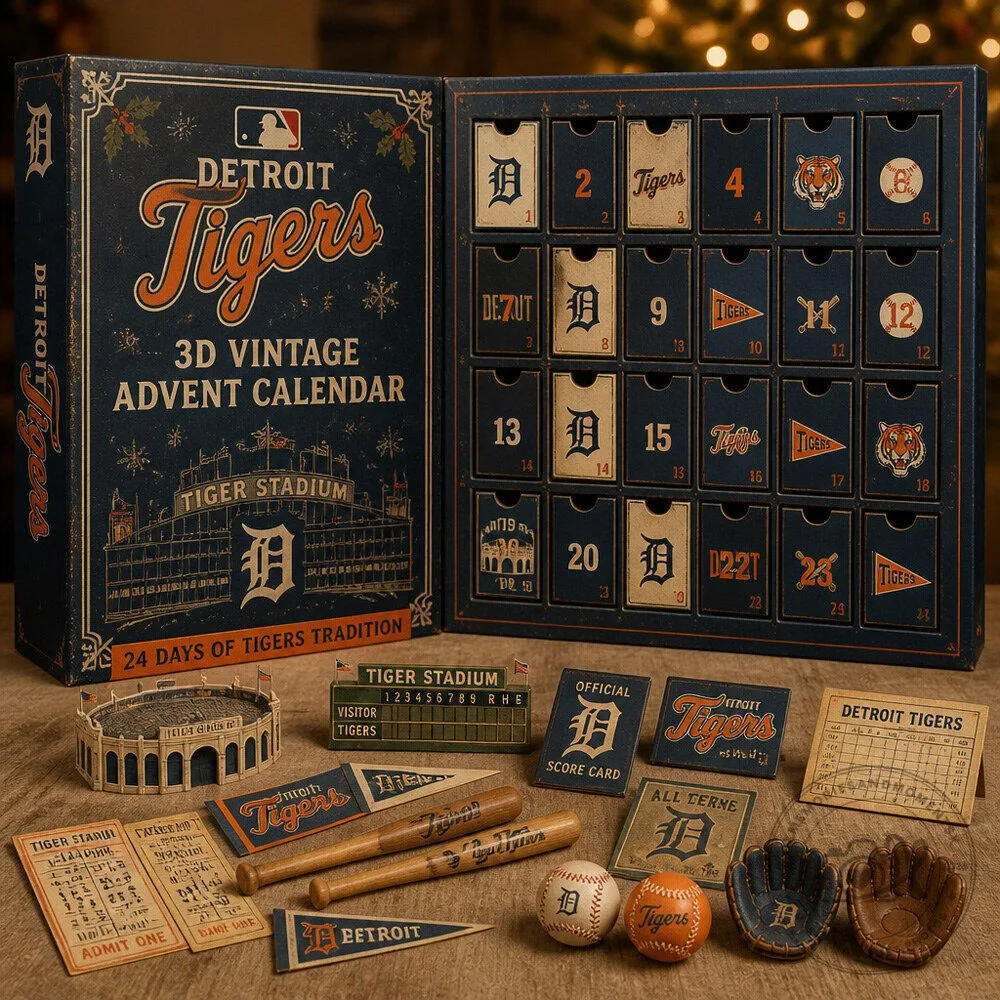 24 Day Tigers Baseball Advent Calendar With Vintage Baseball Collectibles
