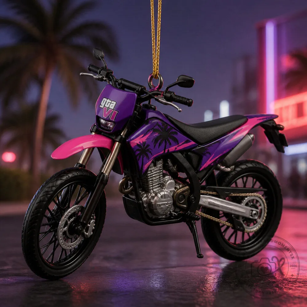 GTA 6 Motorcycle Christmas Ornament 3D Bike Collectible