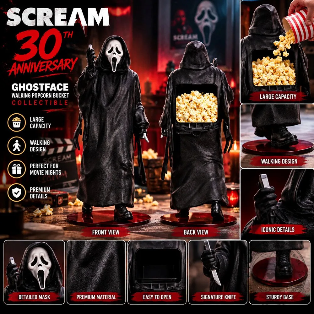 Ghostface Walking Popcorn Bucket Collectible Scream 30th Anniversary