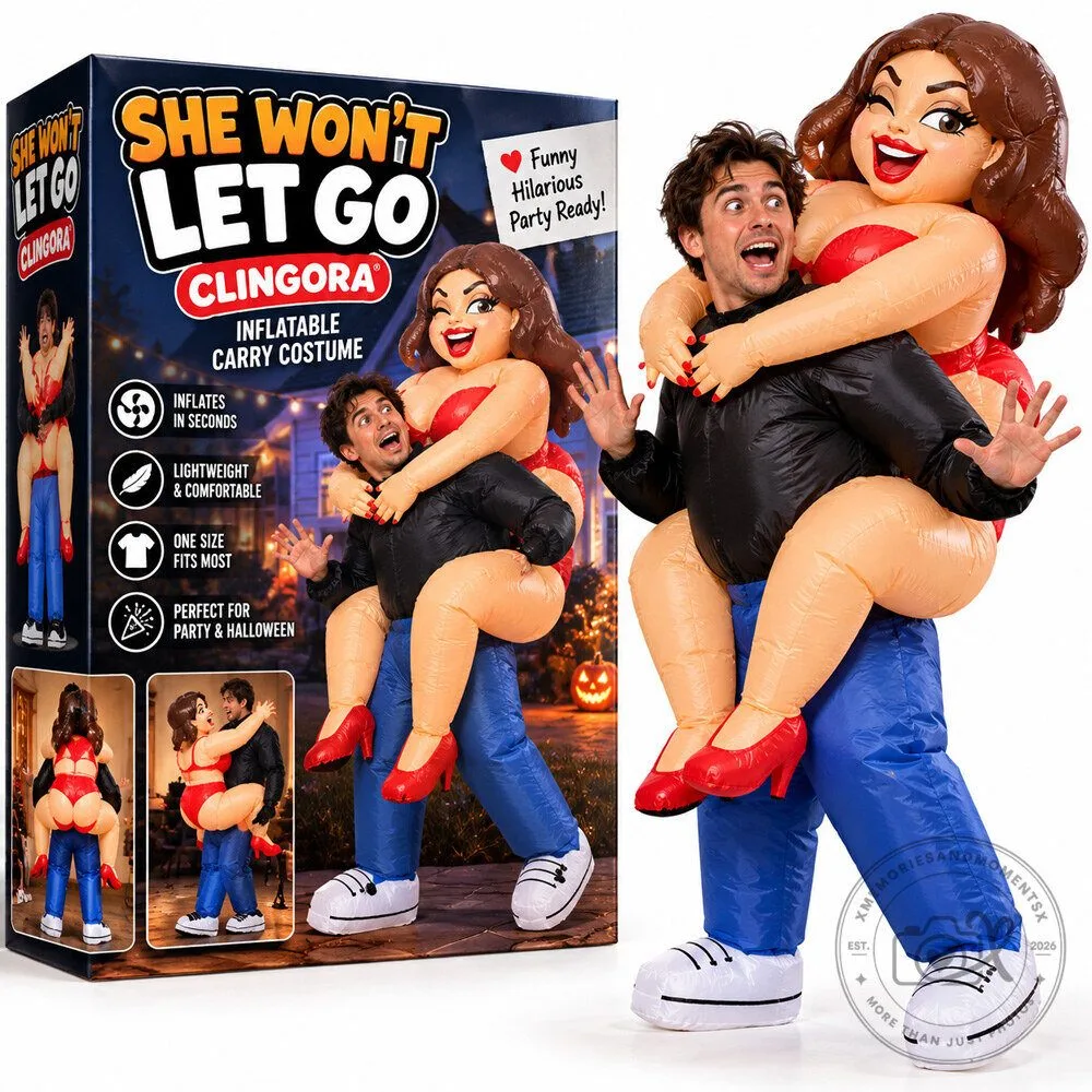 Funny “She Won’t Let Go” Clingora Inflatable Carry Costume