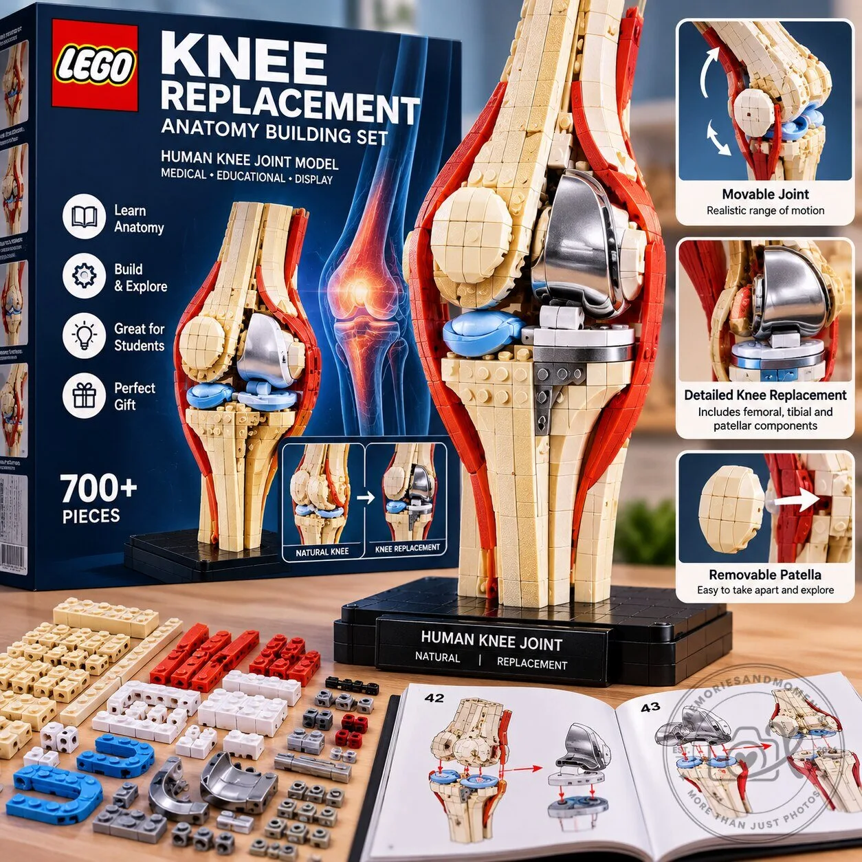 Model Medical LEGO Knee Replacement Anatomy Building Set Human Knee Joint